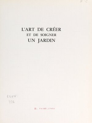 cover image of L'art de créer et de soigner un jardin